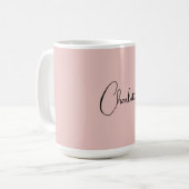 Minimalistische Kalligrafie Script Name Rose Gold Kaffeetasse (Vorderseite Links)