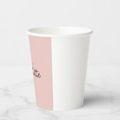 Minimalistische Kalligrafie Script Name Rose Gold Pappbecher (Links)