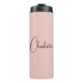 Minimalistische Kalligrafie Script Name Rose Gold Thermosbecher (Vorderseite)