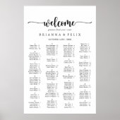 Minimalistische Kalligrafie-Sitzkarte Poster (Vorne)