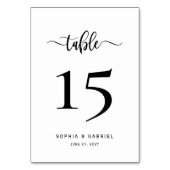 Minimalistische Kalligrafie-Skriptereihe auf zwei Tischnummer (Vorderseite)