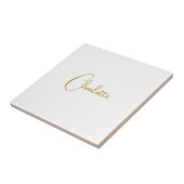 Minimalistische Kalligrafie-Skriptname Gold-Farbe Fliese (Seite)