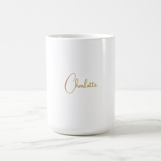 Minimalistische Kalligrafie-Skriptname Gold-Farbe Kaffeetasse (Mittel)