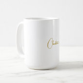 Minimalistische Kalligrafie-Skriptname Gold-Farbe Kaffeetasse (Vorderseite Links)