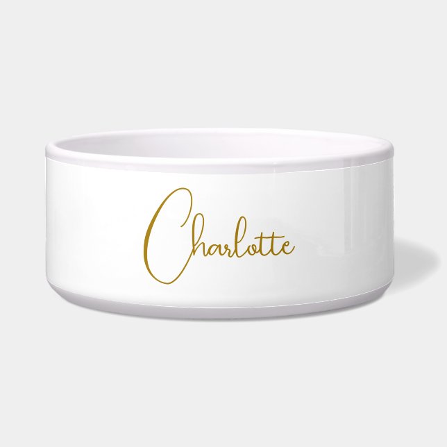 Minimalistische Kalligrafie-Skriptname Gold-Farbe Napf (Vorderseite)