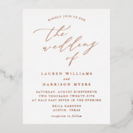 Minimalistische Kalligrafie-SkriptWedding Folie Einladungspostkarte