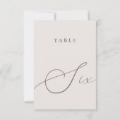 Minimalistische Kalligrafie-Tabelle 6 Tischnummer (Rückseite)