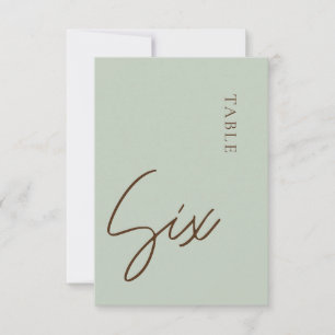 Minimalistische Kalligrafie Tabelle sechs Tischnum Einladung