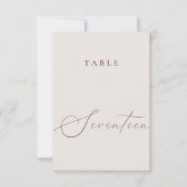 Minimalistische Kalligrafie-Tabelle siebzehn Tabel Einladung (Vorderseite)