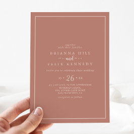 Minimalistische Kalligrafie Terracotta Lässige Hoc Einladung