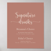 Minimalistische Kalligrafie Terracotta Signature D Poster (Vorne)