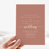 Minimalistische Kalligrafie Terracotta Wedding Einladung