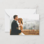 Minimalistische Kalligrafie Wedding Foto Einfaches Mitteilungskarte (Rückseite)