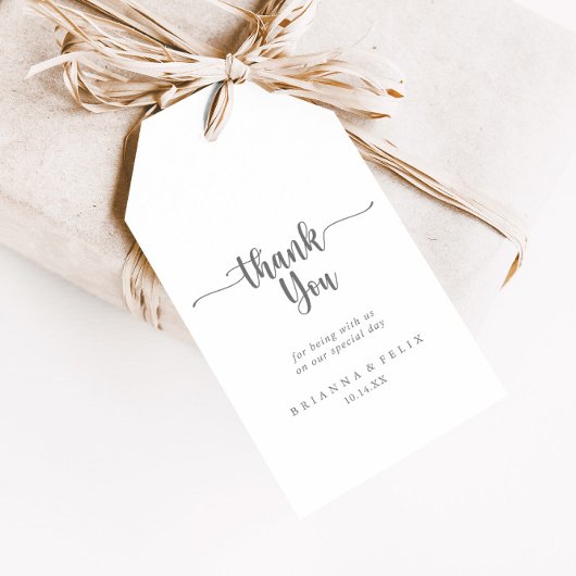 Minimalistische Kalligrafie Wedding Silver Vielen  Geschenkanhänger