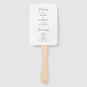 Minimalistische Kalligrafie-White-Wedding Fächer (Vorderseite)