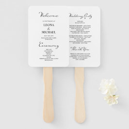Minimalistische Kalligrafie-White-Wedding Fächer