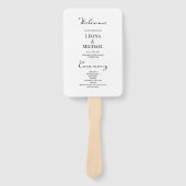 Minimalistische Kalligrafie-White-Wedding Fächer (Vorderseite)