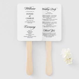 Minimalistische Kalligrafie-White-Wedding Fächer