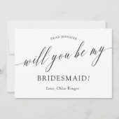 Minimalistische Kalligrafie wirst du meine Bridesm Einladung (Vorderseite)