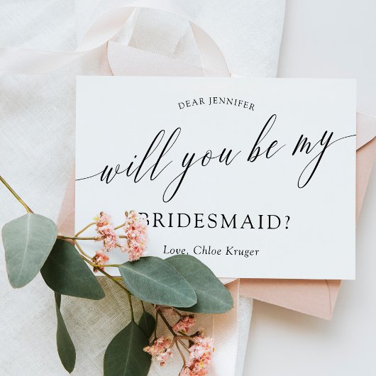 Minimalistische Kalligrafie wirst du meine Bridesm Einladung