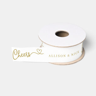 Minimalistische kalligrafische Cheers Gold Custom Ripsband