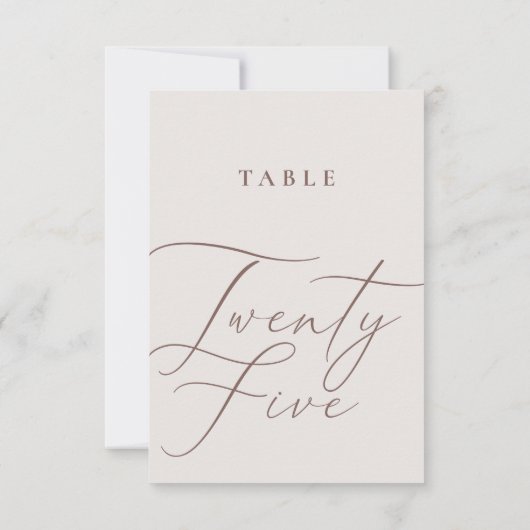 Minimalistische Kalligraphie 25 Tischnummern (Rückseite)