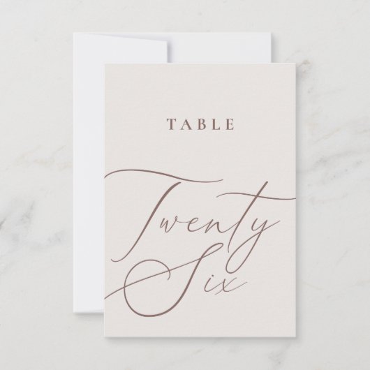 Minimalistische Kalligraphie 26 Tischnummern (Vorderseite)