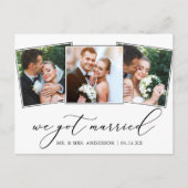 Minimalistische Kalligraphie 3 Foto Wir Got Verhei Postkarte (Vorderseite)