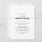 Minimalistische Kalligraphie 50. Hochzeitstag Einladung (Vorderseite)