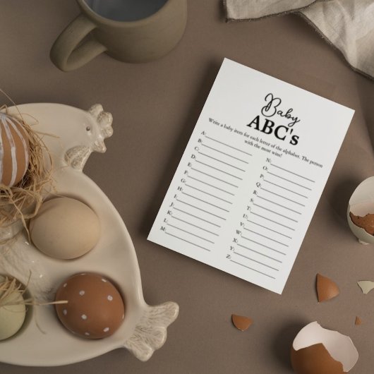 Minimalistische Kalligraphie Baby ABCs Kinderspiel Ankündigung