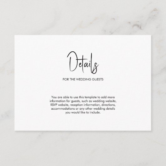 Minimalistische Kalligraphie Begleitkarte (Vorderseite)