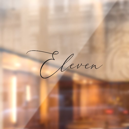 Minimalistische Kalligraphie Black Eleven Tischnum Fensteraufkleber (Blatt 2)