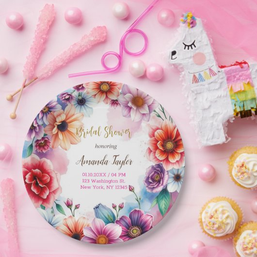 Minimalistische Kalligraphie-Brautparty-Karte Pappteller (Party)