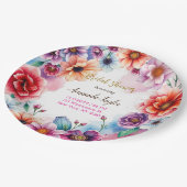 Minimalistische Kalligraphie-Brautparty-Karte Pappteller (Schrägansicht)