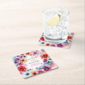 Minimalistische Kalligraphie-Brautparty-Karte Rechteckiger Pappuntersetzer (Vor Ort)