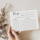 Minimalistische Kalligraphie Brautparty Rezept-Kar