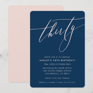 MINIMALISTISCHE Kalligraphie Chic 30. Party Seefah Einladung