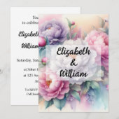 Minimalistische Kalligraphie Einladung (Vorne/Hinten)