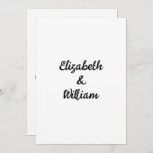 Minimalistische Kalligraphie Einladung (Vorne/Hinten)