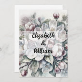 Minimalistische Kalligraphie Einladung (Vorne/Hinten)