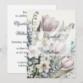 Minimalistische Kalligraphie Einladung (Vorne/Hinten)