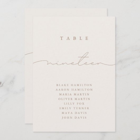 Minimalistische Kalligraphie Elfenbeinische Tischn (Vorne/Hinten)