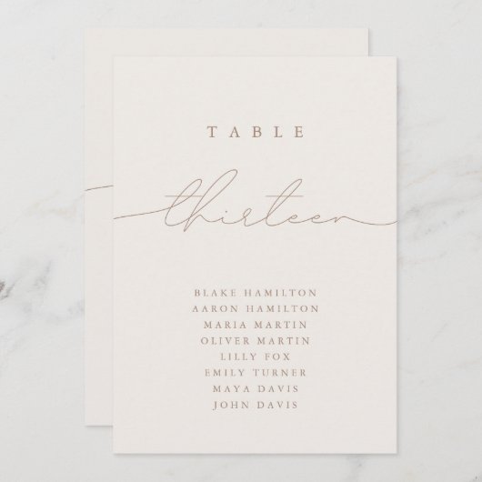 Minimalistische Kalligraphie Elfenbeinische Tischn (Vorne/Hinten)