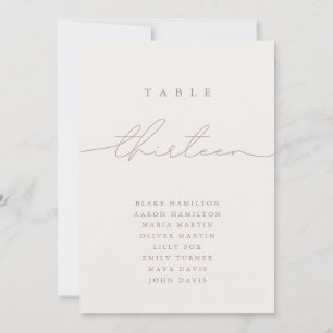 Minimalistische Kalligraphie Elfenbeinische Tischn