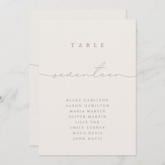 Minimalistische Kalligraphie Elfenbeinische Tischn (Vorne/Hinten)