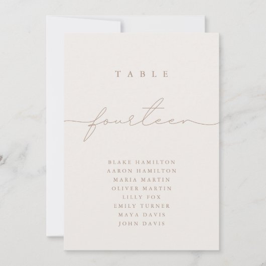 Minimalistische Kalligraphie Elfenbeinische Tischn (Vorderseite)