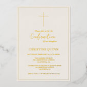 Minimalistische Kalligraphie - Elfenbeinküste und  Folieneinladung (Vorderseite)