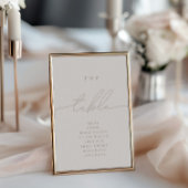 Minimalistische Kalligraphie Elfenbeinoberste Tisc