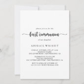 Minimalistische Kalligraphie Erste Kommune Einladung (Vorderseite)