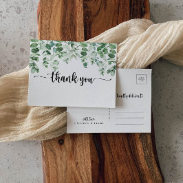 Minimalistische Kalligraphie Eukalyptus Vielen Dan Postkarte